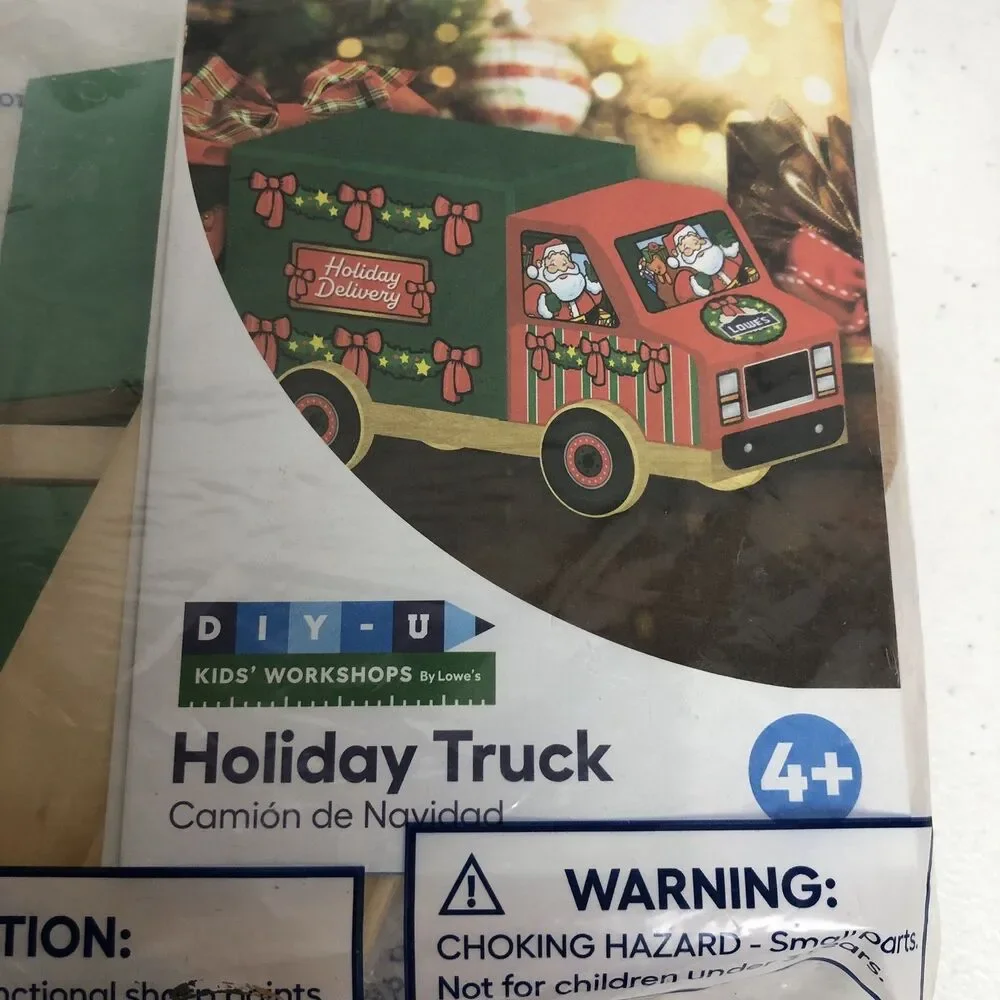 Lowe's Kid's DIY Christmas Holiday Truck Workshop Kit w/ Patch